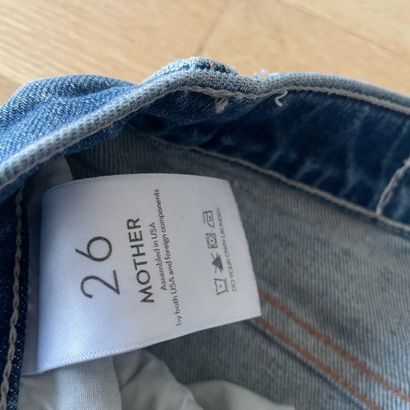 MOTHER Blue Straight Leg Jeans High-Rise Style - Picture 4 of 5